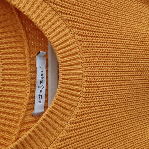 Stitches & Stripes Knitted Mustard West Sleeveless Sweater Size S - Picture 2 of 7